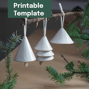 Plantilla de cerámica imprimible + videotutorial: Campanas navideñas