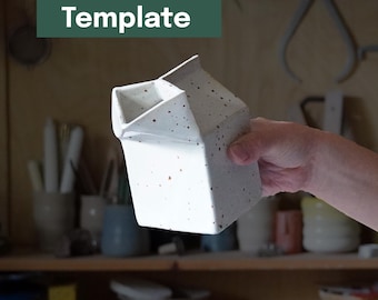 Printable Pottery Template + Video Tutorial -- Milk Carton