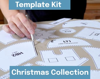 Printable Pottery Template Kit for Slab Building -- Christmas Collection