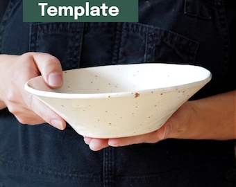 Printable Pottery Template + Video Tutorial -- Shallow Bowl