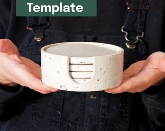 Printable Pottery Template + Video Tutorial -- Coaster Set
