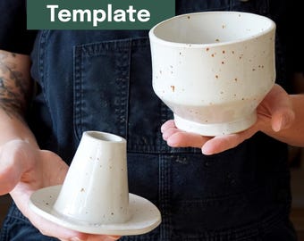 Printable Pottery Template + Video Tutorial -- Matcha Bowl & Broom Holder