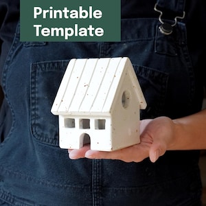 Plantilla de cerámica imprimible + videotutorial - Pueblo navideño de Tealight House