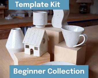 Printable Pottery Template Kit for Slab Building -- Beginner Collection