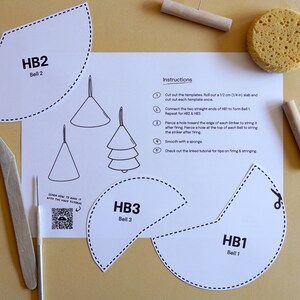 Printable Pottery Template + Video Tutorial -- Holiday Bells image 2