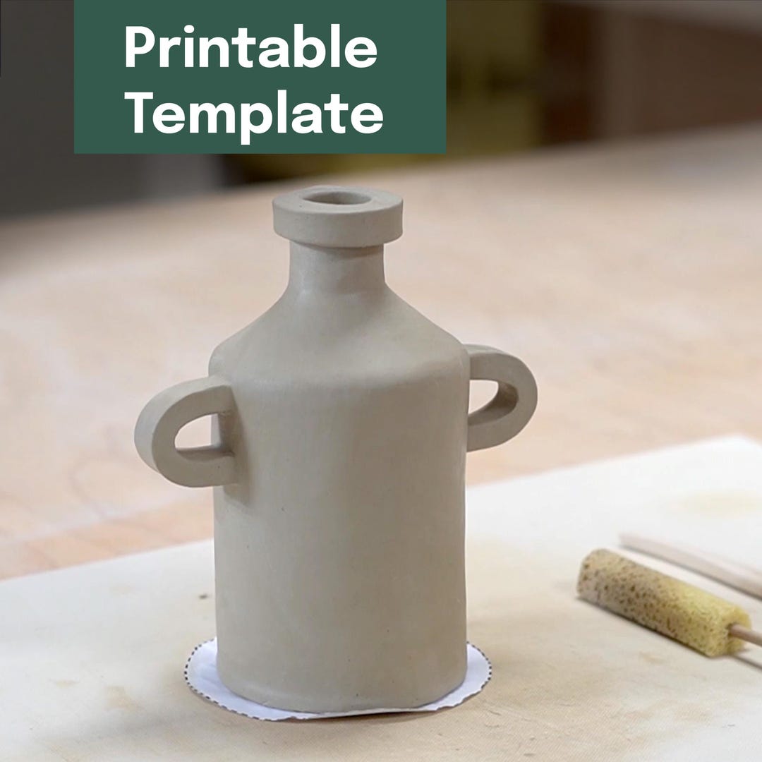 Printable Pottery Template + Video Tutorial -- Bottle Vase - Etsy