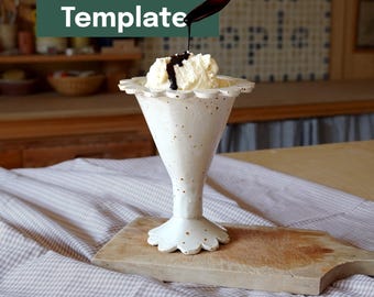 Printable Pottery Template + Video Tutorial -- Ice Cream Dish
