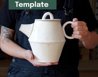 Printable Pottery Template + Video Tutorial -- Angular Teapot