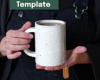 Printable Pottery Template + Video Tutorial -- Big Mug