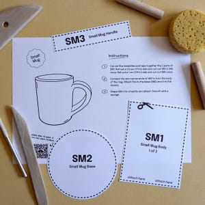 Printable Pottery Template + Video Tutorial -- Small Mug image 2