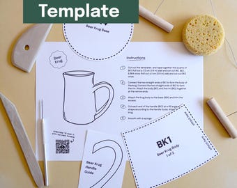 Printable Pottery Template + Video Tutorial -- Beer Krug