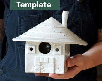 Printable Pottery Template + Video Tutorial -- Square Birdhouse