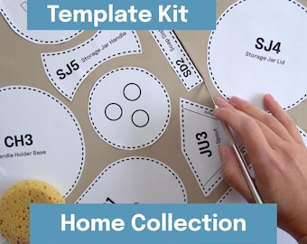Printable Pottery Template Kit for Slab Building -- Home Collection