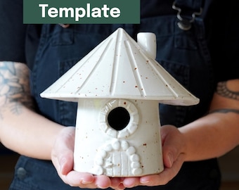 Printable Pottery Template + Video Tutorial -- Round Birdhouse