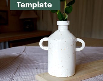 Modèle de poterie imprimable + tutoriel vidéo -- Vase bouteille