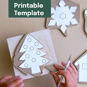 Plantilla de cerámica imprimible + videotutorial: Adornos navideños
