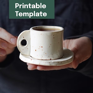 Printable Pottery Template + Video Tutorial -- Espresso Cup