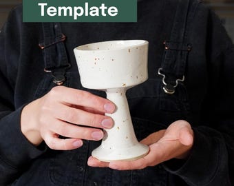Printable Pottery Template + Video Tutorial -- Wine Goblet