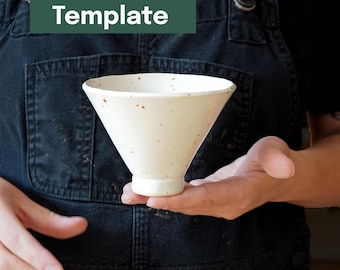 Printable Pottery Template + Video Tutorial -- Tea Bowl