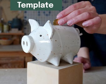 Printable Pottery Template + Video Tutorial -- Piggy Bank