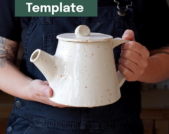 Druckbare Keramik Vorlage + Video Tutorial - Geerdete Teekanne
