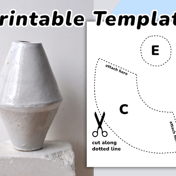 Minimal Vase // Slab Pottery Template // pottery tools