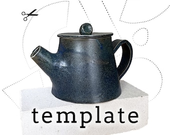 Grounded Teapot Template // Slab Pottery Template // pottery tools