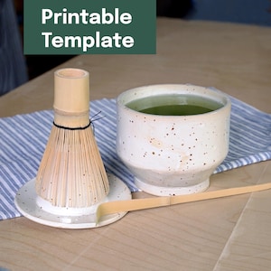 Druckbare Keramik Vorlage + Video Tutorial -- Matcha Schüssel & Besenhalter