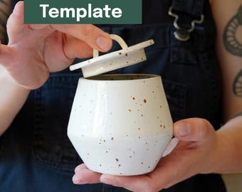 Printable Pottery Template + Video Tutorial -- Sugar Bowl