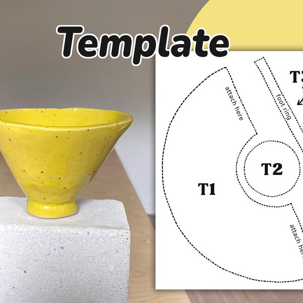 Tea Bowl Template // Slab Pottery Template // pottery tools