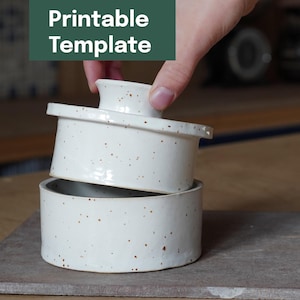 印刷可能な陶芸テンプレート + ビデオチュートリアル - バターキーパー