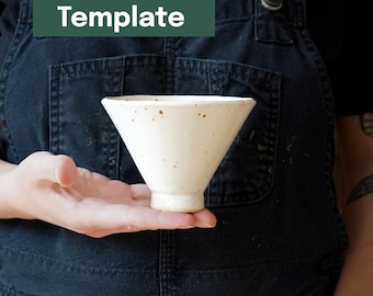 Printable Pottery Template + Video Tutorial -- Tea Bowl
