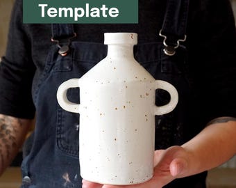 Modèle de poterie imprimable + tutoriel vidéo -- Vase bouteille