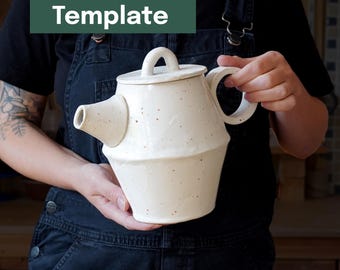 Printable Pottery Template + Video Tutorial -- Angular Teapot