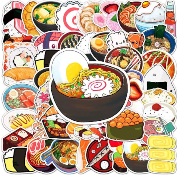 50PCS Cartoon Japanese Food Stickers Graffiti Sticker pack