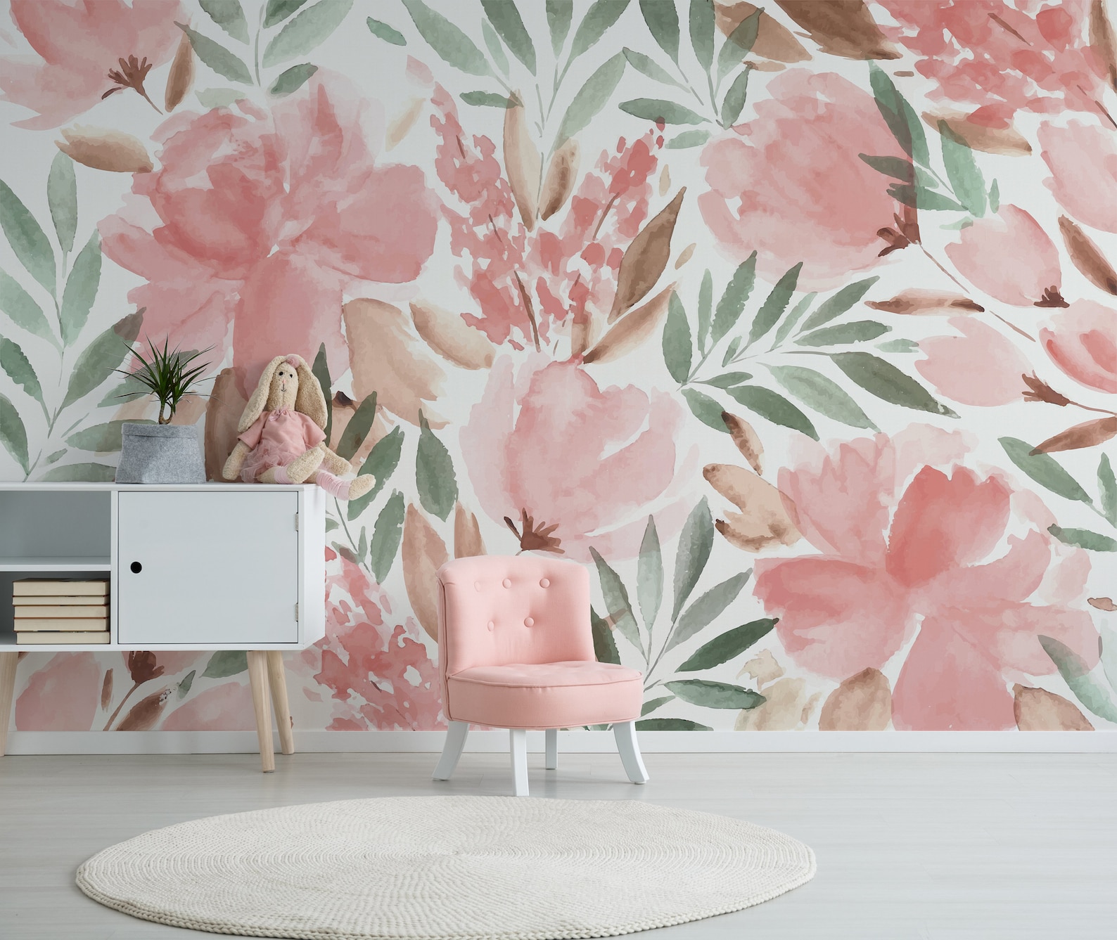 Flower Pink Wallpaper Floral Wallpaper Peel and Stick - Etsy
