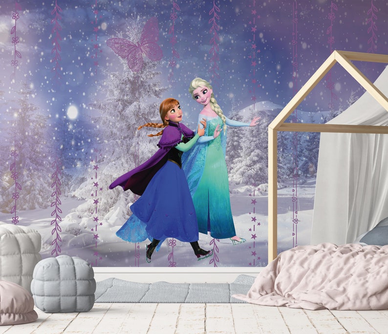 Frozen Elsa Wallpaper Kids Wallpaper Peel and Stick Nursery - Etsy