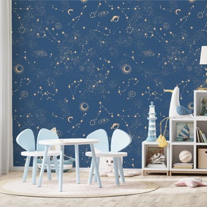 Star Cluster Galaxy Wallpaper, Space Wallpaper, Kids Wallpaper Peel and Stick, Nursery Wall Decal, Removable Wallpaper, Nursery Wallpaper