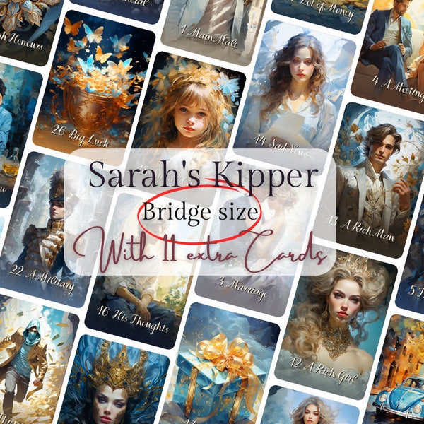 Sarah's Kipper BRIDGE size, Kipper deck, Oracle cards, Kipper karten, Kipper cards, Kipper card deck, oracle