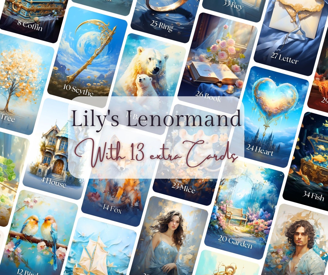 Lily's Lenormand, Large Size, Lenormand Deck, Lenormand Cards