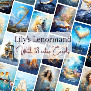 Lily's Lenormand, Large size, Lenormand deck, Lenormand cards, Divination, Oracle cards, Oracle