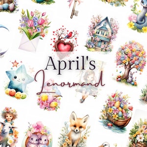 April's Lenormand, Lenormand deck, Lenormand cards, Oracle cards, Divination, Petit Lenormand, Oracle deck, Easter, Spring, Frühling