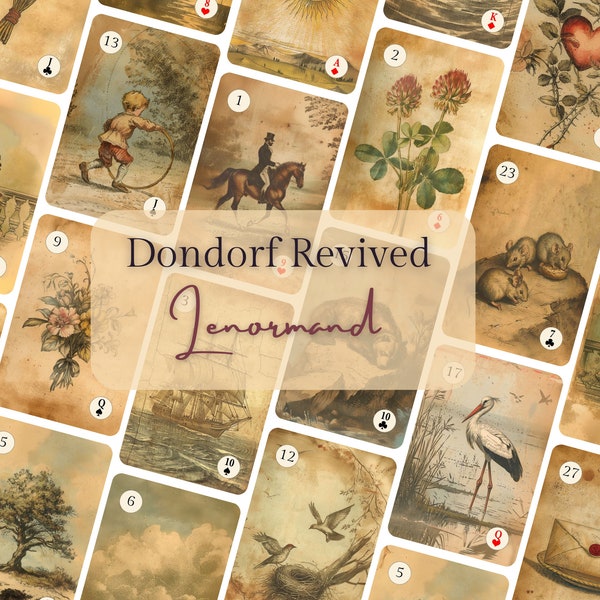 Dondorf Revived, Petit Lenormand, Lenormand cards, Lenormand deck, oracle cards, old lenormand, oracle