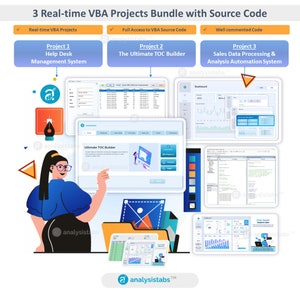Pacchetto di 3 progetti VBA in tempo reale con accesso completo al codice sorgente