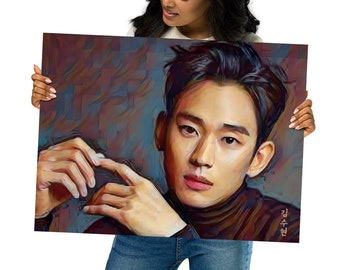 Kim Soo Hyun Poster, Korean Gift, KDrama Inspired Fan Art, Its ok not to be ok, Kdrama Merch, Kdrama Fan Gift Ideas, Korean Drama Lover