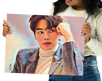 Song Kang Poster, Korean Gift, KDrama Inspired Fan Art, My Demon Actor, Kdrama Merch, Gift for Song Kang Fan, Kdrama Fan Gift Ideas