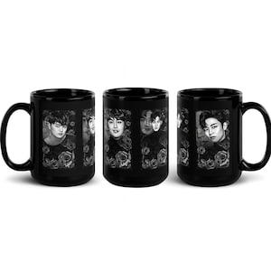 Woosung, Hajoon, Dojoon, Jaehyeong, Black Rose Gift, The Rose Kpop Group Inspired Mug, Korean Mug, Korean Music Mug