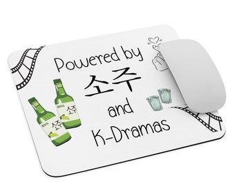Soju Lover Gift, KDrama Gift, Powered By SojuPad, Mouse Pad, Korean Drama Mouse Pad, K-Drama Addict Gift,
