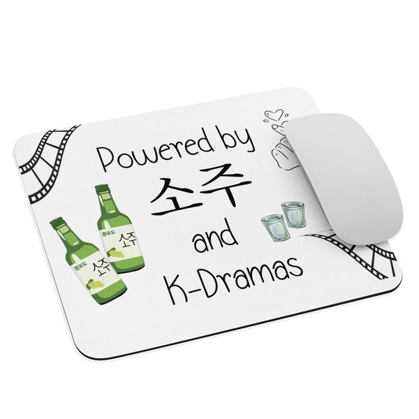 Soju Lover Gift, KDrama Gift, Powered By SojuPad, Mouse Pad, Korean Drama Mouse Pad, K-Drama Addict Gift,