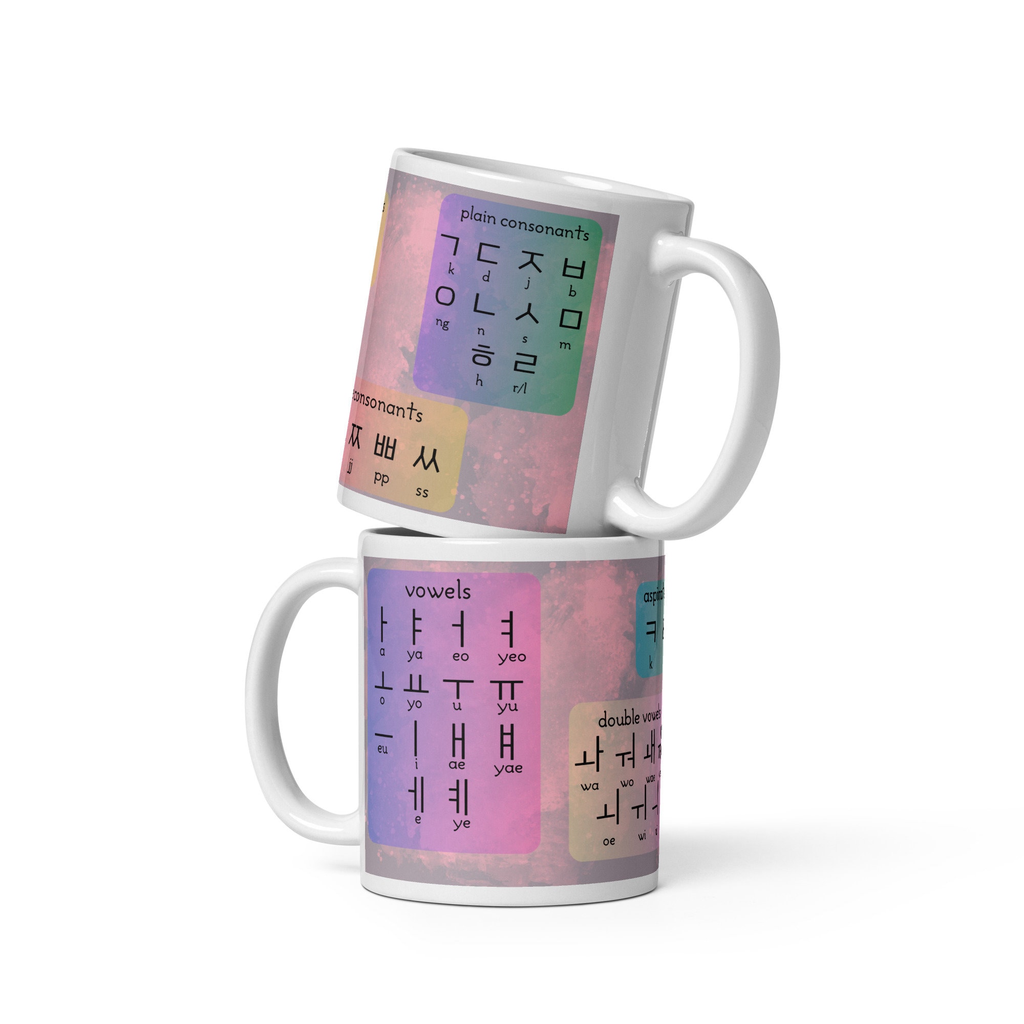 Korean Alphabet Mug, Hangeul Mug, Korean Mug, KDrama Lover Coffee Mug, KPop Lover Coffee Cup, Learning Korean, Korean Letter, K Drama Addict